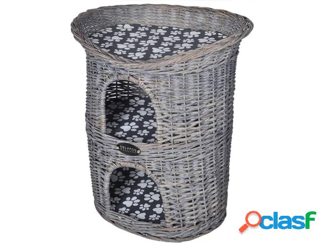 Cama para Gatos VIDAXL 2 Pisos (Gris - Madera)