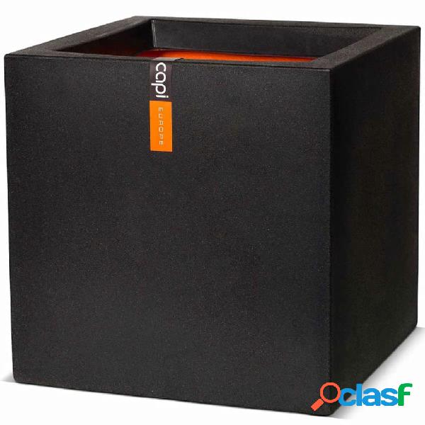Capi Macetero cuadrado Urban Smooth 50x50x50 cm negra KBL904
