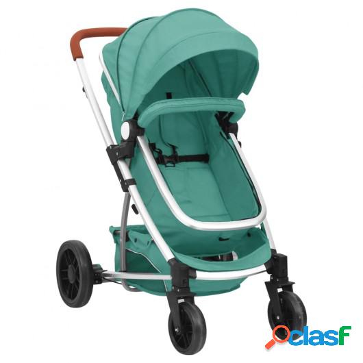 Carrito de bebés 2 en 1 de aluminio verde