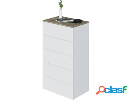 Cómoda HABITDESIGN Aikos Blanco (Melamina, Metal, ABS y MDF