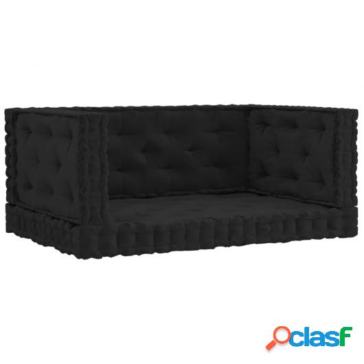 Cojines para palets de suelo 4 unidades algodón negro