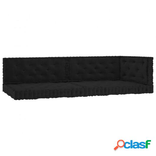 Cojines para palets de suelo 5 unidades algodón negro