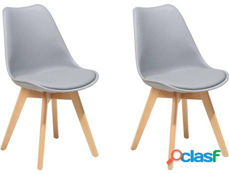 Conjunto 2 Sillas de Comedor Dakota II (Gris - Material