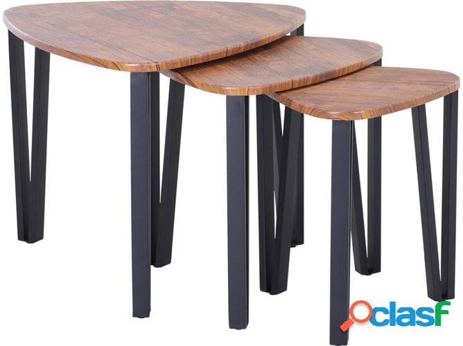 Conjunto 3 Mesas de Centro HOMCOM 833-682 (Marrón -