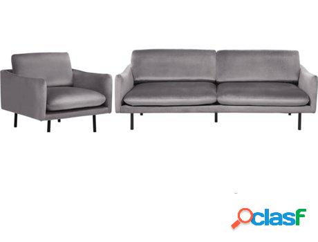 Conjunto Sofá BELIANI Vinterbro (Gris - Terciopelo