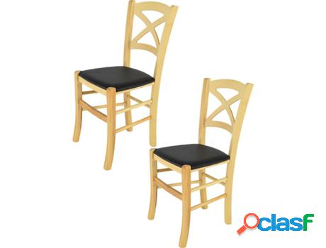 Conjunto de 2 Sillas T M C S Cross 332NAT-PN901 (Marrón