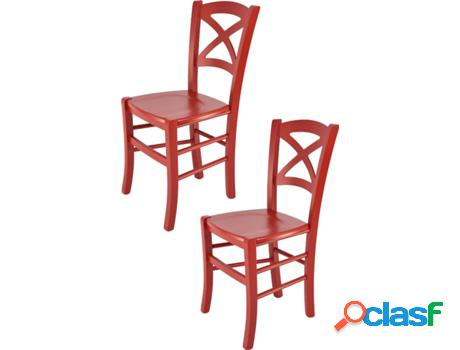 Conjunto de 2 Sillas T M C S Cross (Rojo - 88x43x46 cm -