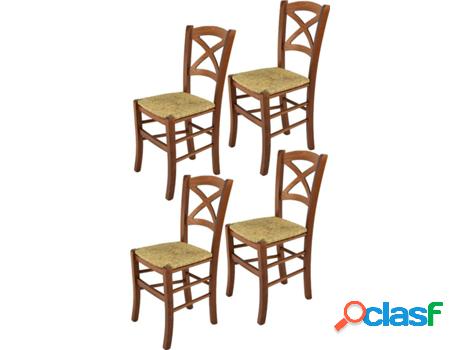 Conjunto de 4 Sillas T M C S Cross 330NO-110 (Marrón -