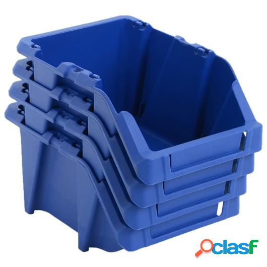 Contenedores almacenaje apilables 103x165x76 mm azul 250 uds
