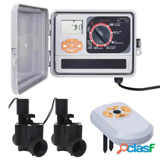 Controlador de riego con sensor de humedad y válvula