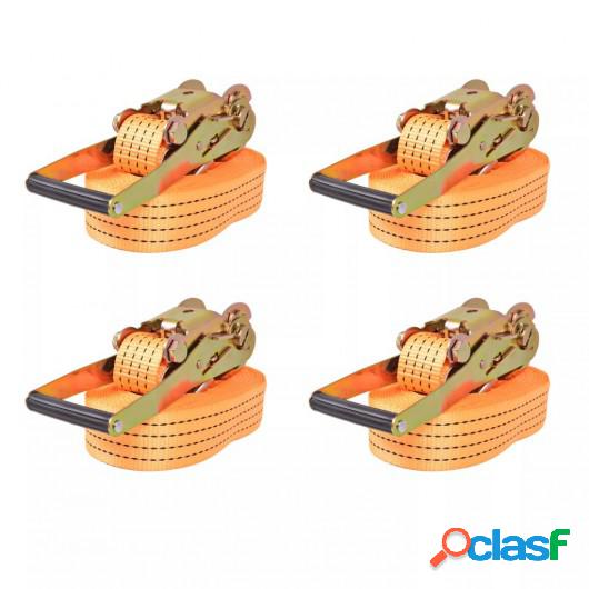 Correas de sujeción de trinquete 4 uds 2T 8mx50mm naranja