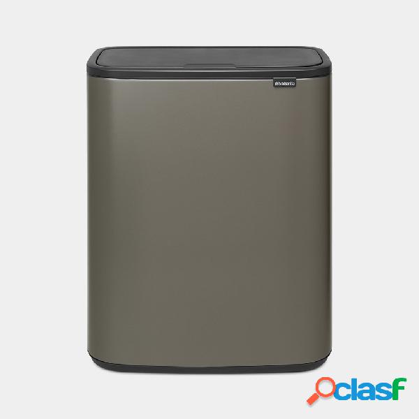 Cubo de basura Brabantia Bo Touch Bin Platinum 2x30L