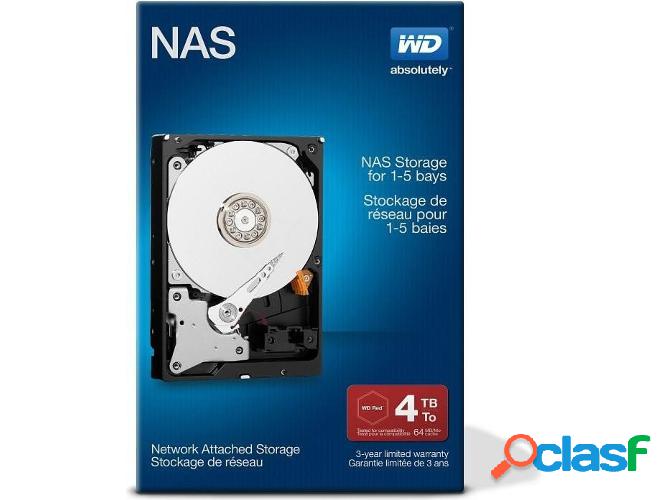 Disco HDD Interno WESTERN DIGITAL Red Network (4 TB - SATA -