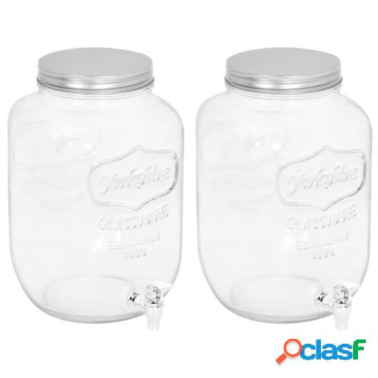 Dispensadores de bebida 2 unidades vidrio 8050 ml