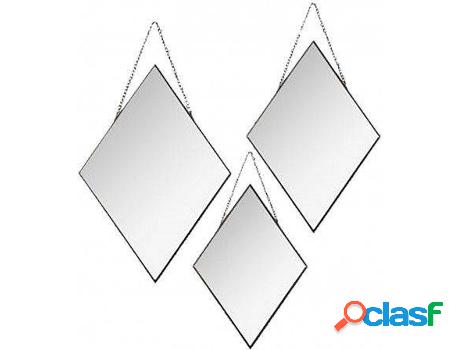 Espejo De Pared HOGAR Y MÁS Diamante Ico (metal y cristal)