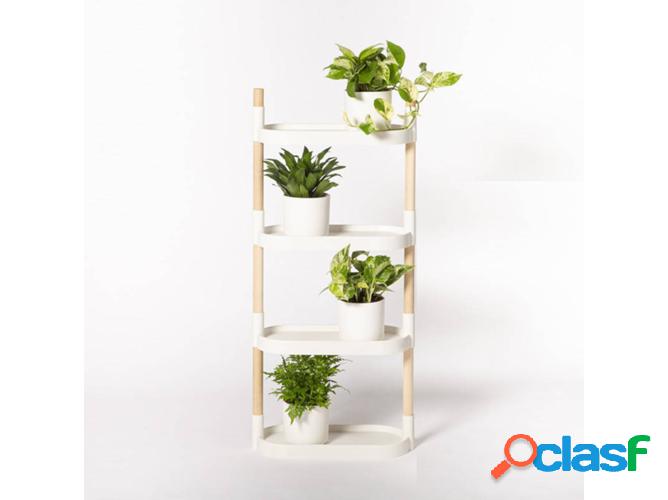 Estante para Plantas CITYSENS Blanca 4 macetas (47x20x10 cm)