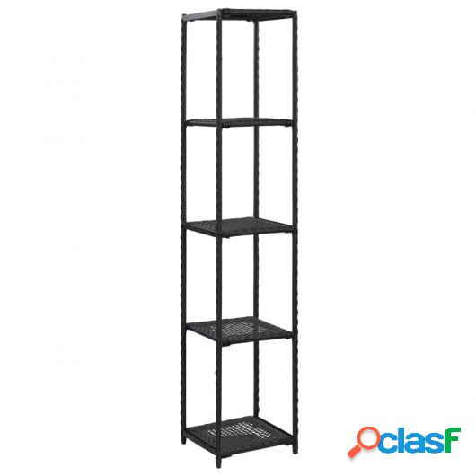 Estantería de almacenaje ratán sintético negro 30x30x150
