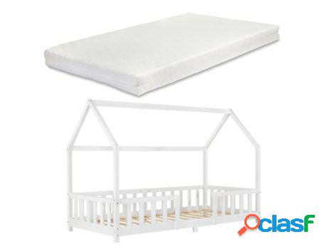 Estructura de Cama Infantil EN.CASA (Blanco - Madera - 90 x