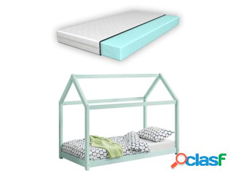 Estructura de Cama Infantil EN.CASA (Verde - Madera - 80x160