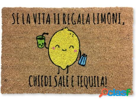 Felpudo KOKO DOORMATS SE LA VITA TI REGALA LIMONI (Castaño