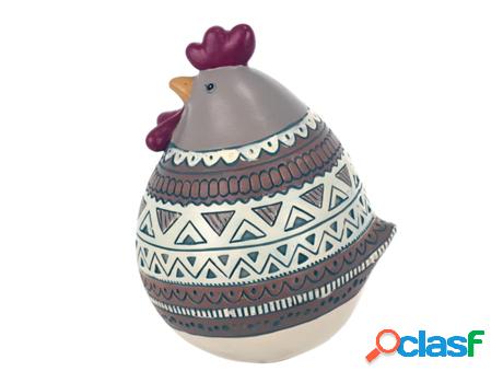 Figura Gallina Gris de Resina 16*12*13cm Figura de Animal