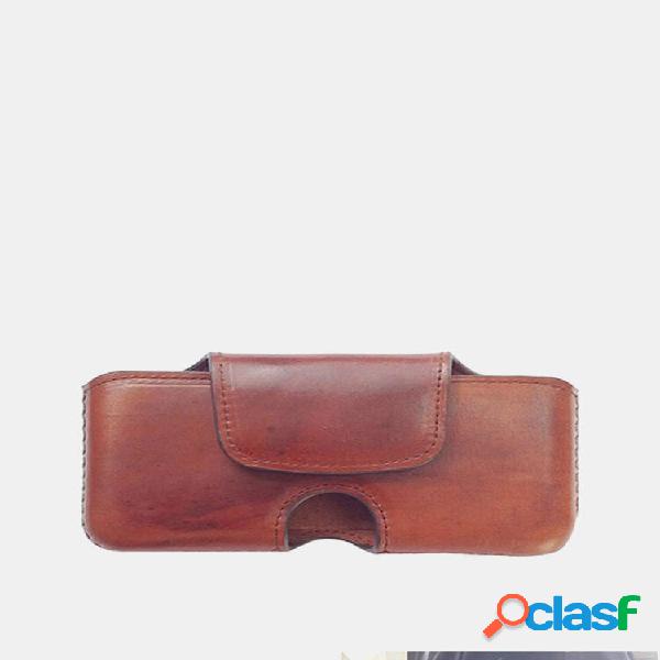 Hombre EDC Piel Genuina Retro 6.5 Inch Soporte para