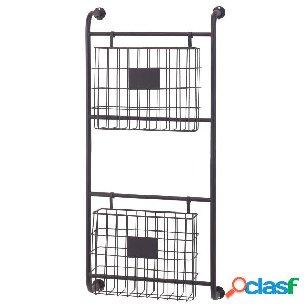 Home&Styling Estante de almacenaje de pared acero negro