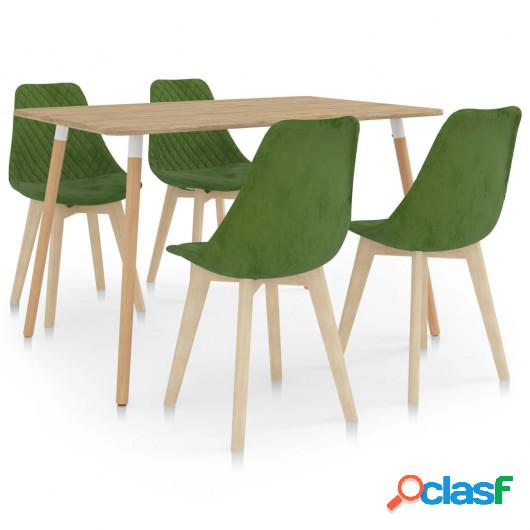 Juego de comedor 5 piezas verde claro