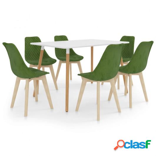 Juego de comedor 7 piezas verde claro