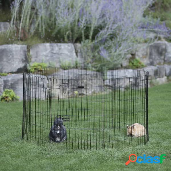 Kerbl Recinto para mascotas de exterior con puerta plateado