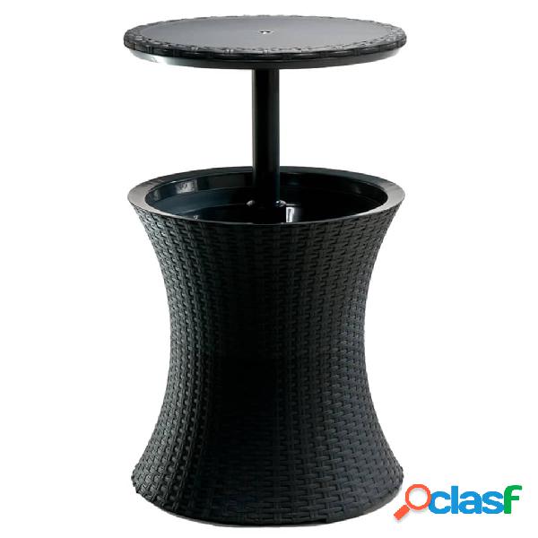 Keter Mesa de bar nevera Rattan antracita 203835