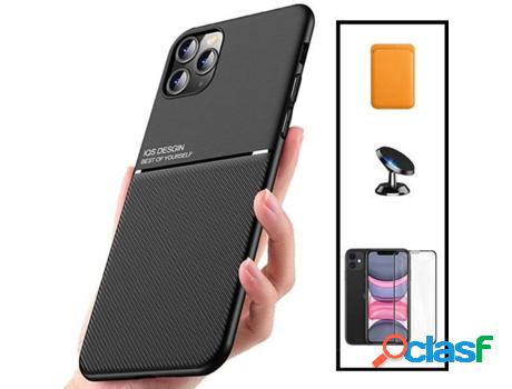 Kit Funda Magnetic Lux, Magnetic Wallet Naranja, 5D Full