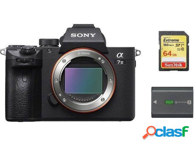 Kit Máquina Fotográfica Mirrorless SONY A7 III + SD 64GB +