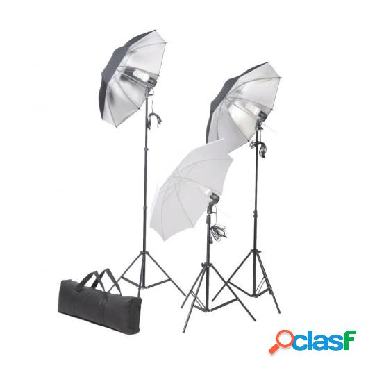 Kit de iluminación de estudio trípodes y sombrillas 24