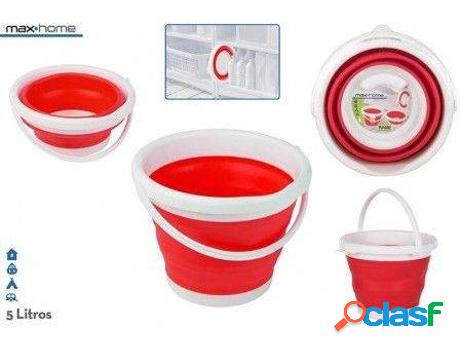 Limpieza HOGAR Y MÁS Cubo Plegable Con Rojo Y Blanco Con