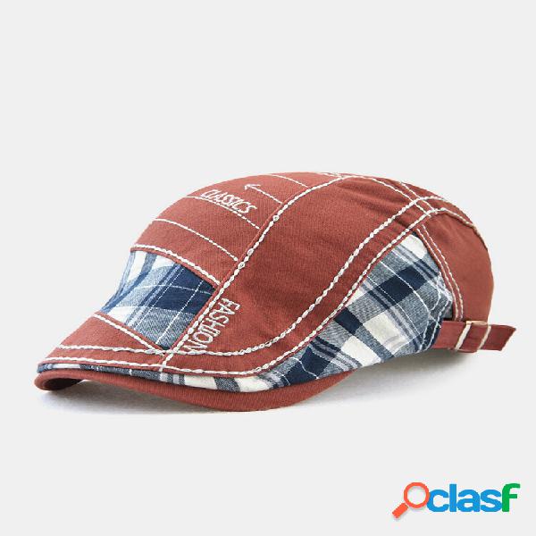 Menico hombres algodón Plaid Panel paralelo flecha bordado