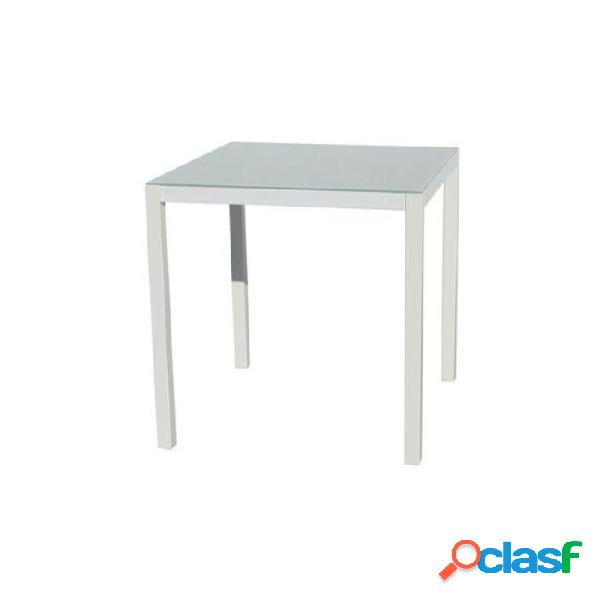 Mesa de Aluminio Cristal White 70x70cm
