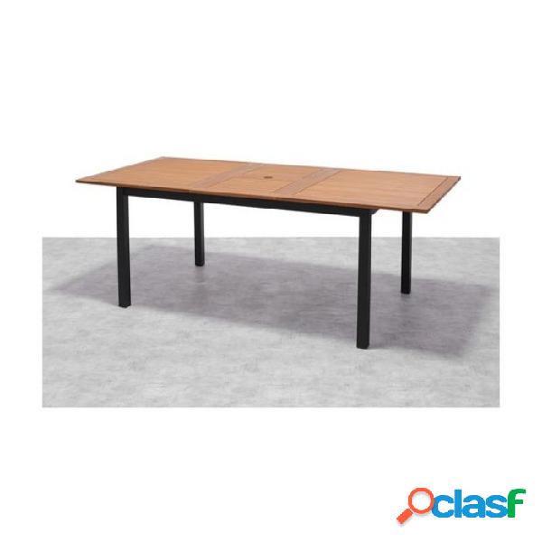 Mesa de Aluminio y madera Extensible Kingsbury 150/200x90cm