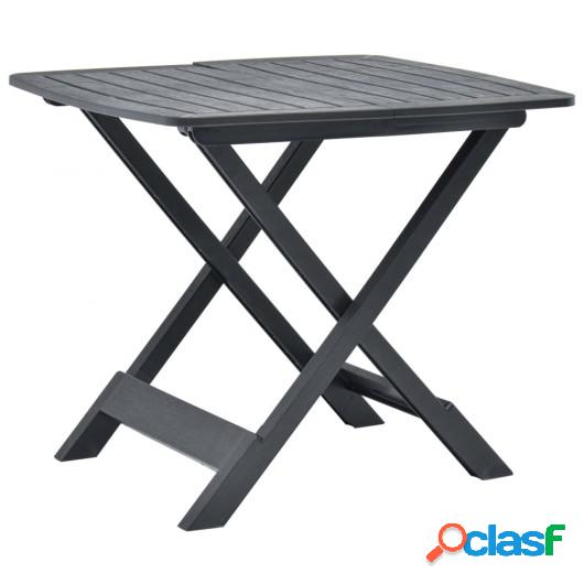 Mesa de jardín plegable de plástico gris antracita