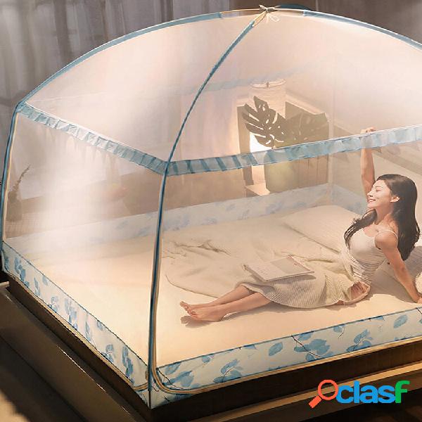 Mosquitera de tres puertas para cama de adultos, repelente