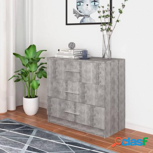 Mueble de cajones de aglomerado hormigón 71x35x68 cm