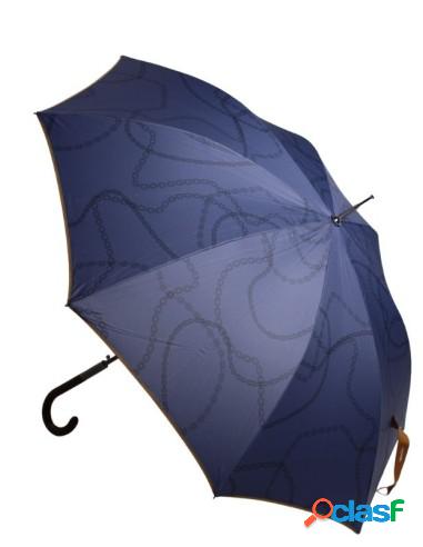 Paraguas De Mujer Ezpeleta Cadenas Con Puño Curvo Azul