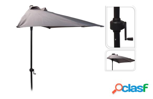 Parasol para Balcón gris con Manivela 250cm Tubo 32mm