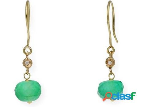 Pendientes JD, JEAN DUPUY con Esmeralda y Diamante (Oro -