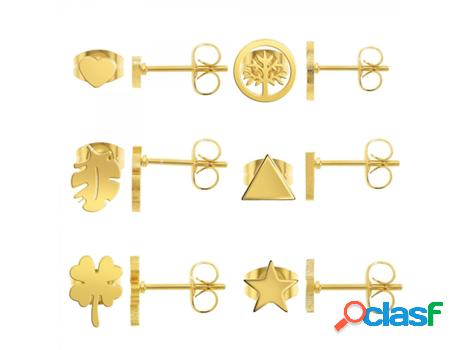 Pendientes SC_BOHEME (Acero - Dorado - 7mm x 7mm)