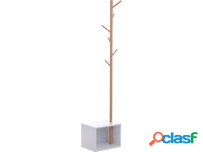 Percha HOMCOM 831-224 Blanco y Metal (Bambu y MDF - 40 x 30