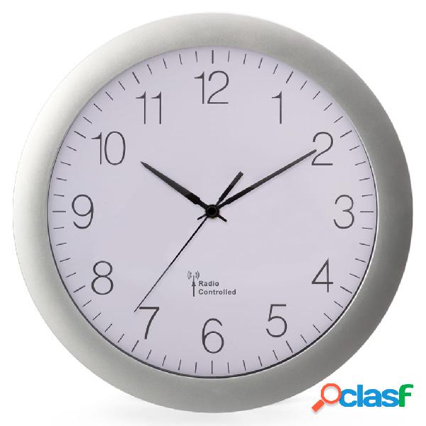 Perel Reloj de pared blanco y plateado 30 cm
