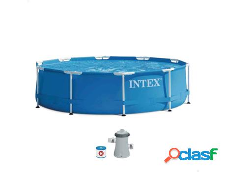 Piscina con Bomba INTEX Metal Frame Redonda Azul (305x76cm -