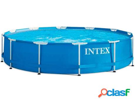 Piscina con Bomba INTEX Metal Frame Redonda Azul (366x76cm -