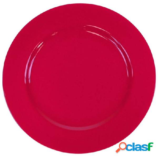 Plato llano de porcelana Ambit en color Rojo 31cm
